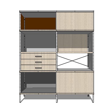 现代储物柜草图大师模型，柜子sketchup模型下载