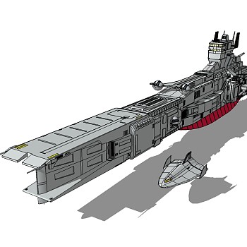 现代星际战舰SU模型，星际战舰草图大师模型下载
