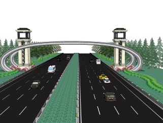 高速公路，SU模型免费下载