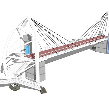 现代人行天桥草图大师模型，人行天桥sketchup模型免费下载