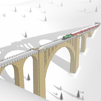 铁路桥草图大师模型设计下载，sketchup铁路桥su模型分享