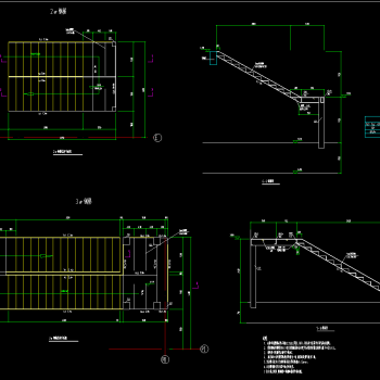 钢结构楼梯CAD图纸，楼梯CAD设计图纸下载
