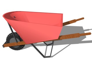 现代独轮车sketchup模型，独轮车草图大师模型下载