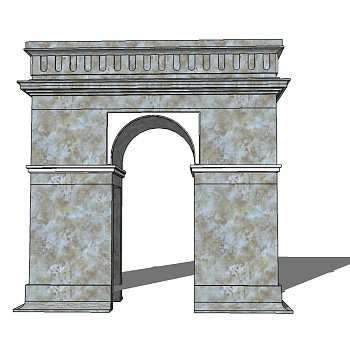 法式大门su模型下载、入口大门草图大师模型下载