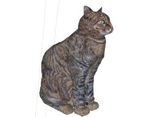现代美国短毛猫草图大师模型，动物sketchup模型下载