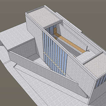 安藤忠雄作品住宅草图大师模型下载、安藤忠雄作品su模型下载