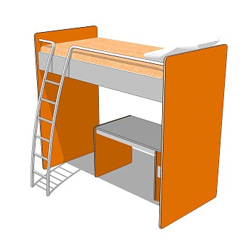 高低床铺草图大师模型，儿童床SU模型下载