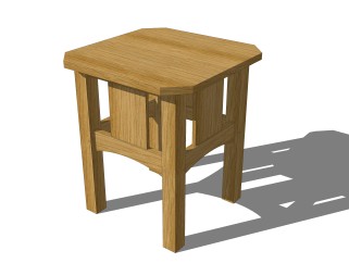 中式实木凳子草图大师模型，凳子sketchup模型下载