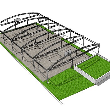 篮球馆草图大师模型，篮球馆SU模型下载