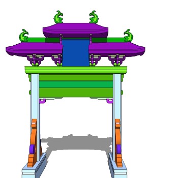 牌坊草图大师模型下载、牌坊su模型下载
