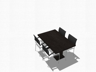 现代黑色会议桌草图大师模型，会议桌sketchup模型下载