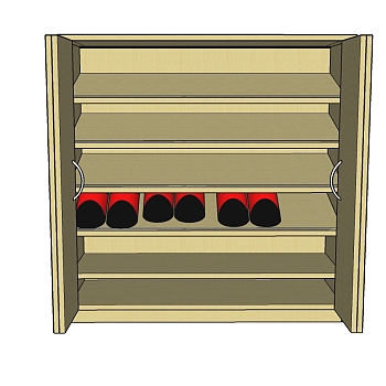 现代简约鞋柜草图大师模型，鞋柜sketchup模型