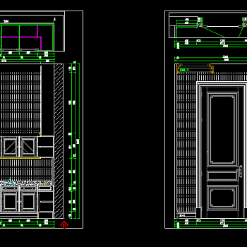 古典墙板CAD尺寸图，墙板CAD施工图纸下载