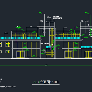 小区会所建筑cad施工图下载、小区会所建筑dwg文件下载