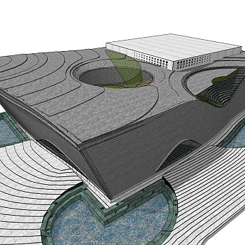 现代办公楼草图大师模型，办公楼sketchup模型免费下载