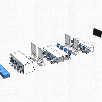 会议桌草图大师模型，会议桌sketchup模型，会议桌su素材下载