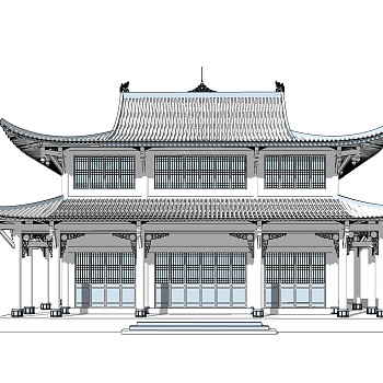 古典建筑草图大师SU模型免费下载