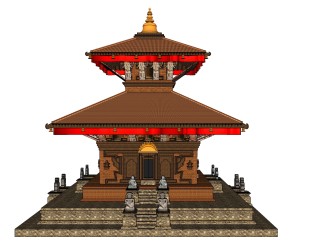 寺庙草图大师模型下载、寺庙su模型下载