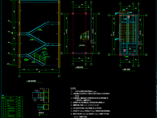 钢结构消防楼梯建筑结构设计图纸，钢结构CAD工程图纸下载