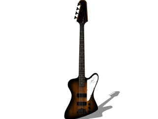 现代吉他草图大师模型，吉他skp文件下载