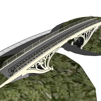 欧式大桥草图大师模型，大桥sketchup模型免费下载