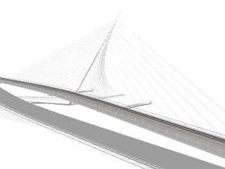现代公路大桥草图大师模型，公路大桥sketchup模型免费下载