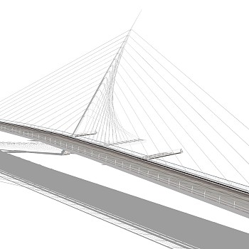 现代公路大桥草图大师模型，公路大桥sketchup模型免费下载