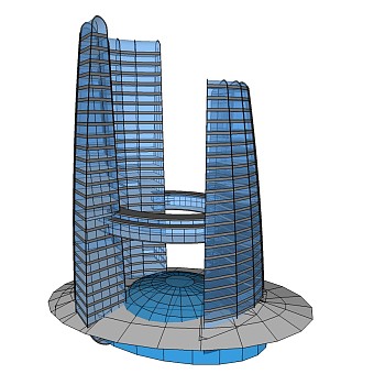 现代造型酒店草图大师模型下载、造型酒店su模型下载