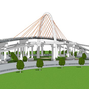 城市立交桥草图大师模型下载，sketchup桥su模型分享