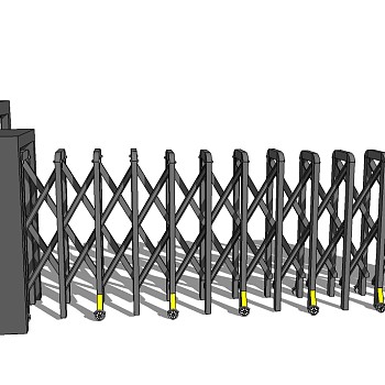 现代电动门su模型下载、电动门草图大师模型下载