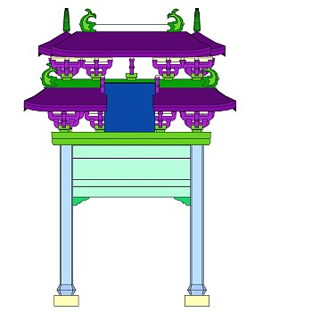 中式牌坊草图大师模型下载、中式牌坊su模型下载