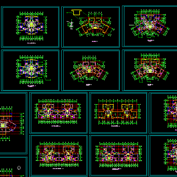 高层住宅小区建筑施工图，住宅CAD建筑图纸下载