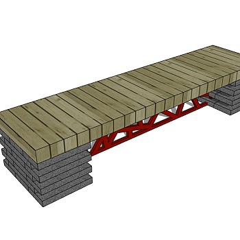 条形座椅sketchup模型下载，户外休闲椅草图大师模型分享