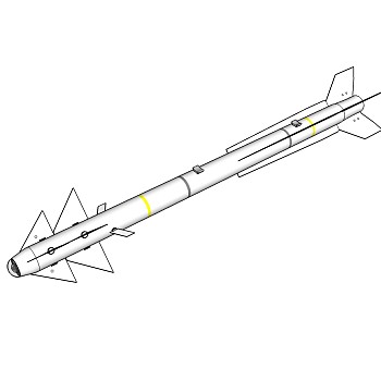 以色列Python-5巨蟒5空空导弹草图大师模型，导弹SU模型下载
