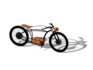 复古自行车sketchup模型，自行车skp模型下载