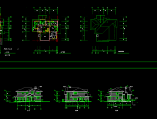 欧式别墅CAD施工图，别墅建筑工程图纸下载