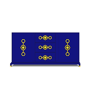 现代简约边柜草图大师模型，边柜SKP模型下载