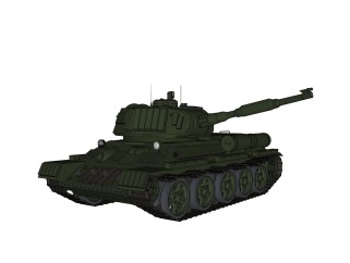 苏联T-34中型坦克su模型，坦克草图大师模型下载