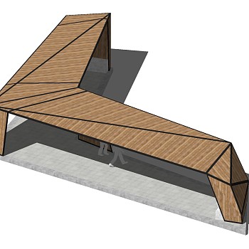 现代造型廊架草图大师模型，造型廊架sketchup模型下载