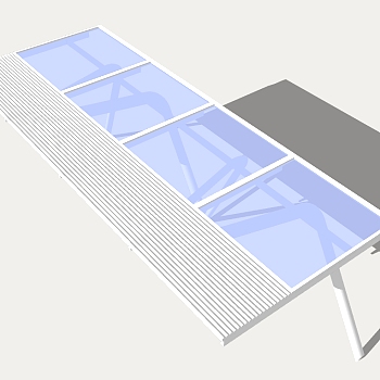 现代简约廊架草图大师模型，廊架sketchup模型下载