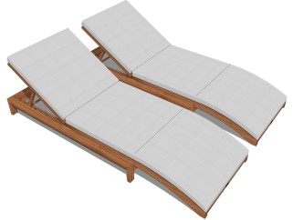 现代躺椅草图大师模型，椅子组合sketchup模型下载