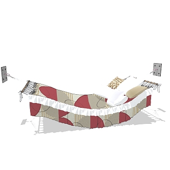 现代简约吊床草图大师模型，吊床su模型下载