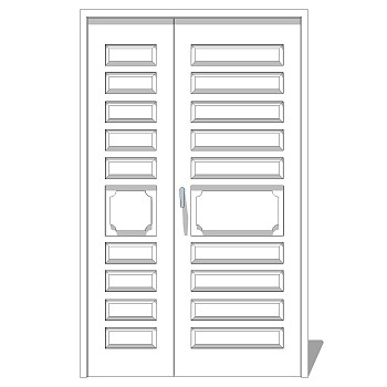 现代入户门草图大师模型，现代门SU模型下载