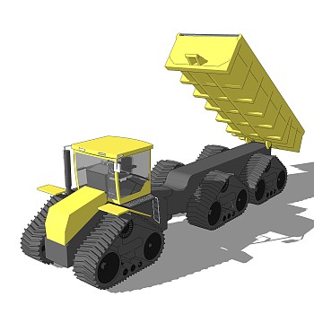 现代工程车搬运机械车辆SU模型，工程车SKB文件下载