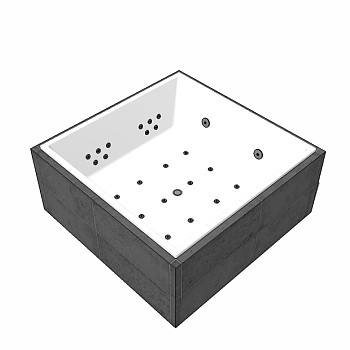 现代浴缸草图大师模型，浴缸免费su模型下载