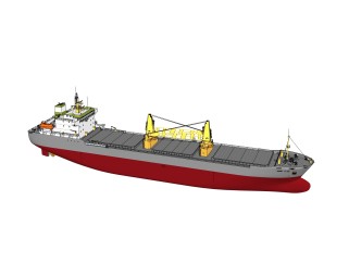 现代货轮草图大师模型，货船su模型下载