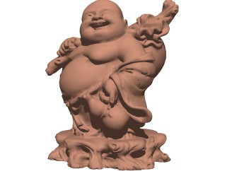 中式弥勒佛雕塑草图大师模型，雕塑sketchup模型下载