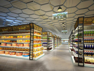 超市室内设计全套CAD图纸，商业建筑施工图纸下载