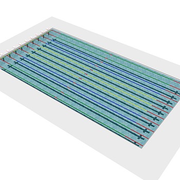 泳池草图大师模型，泳池SU模型下载