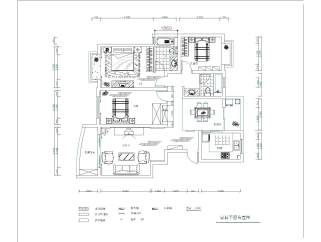 三室两厅装修施工图附完工效果图及CAD模型下载